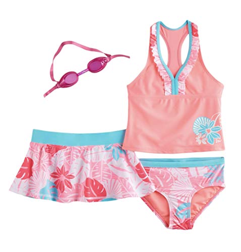 ZeroXposur Girls Tankini Top, Bottoms & Skirt Swimsuit Set